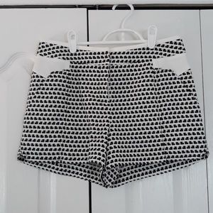 Black and white patterned shorts